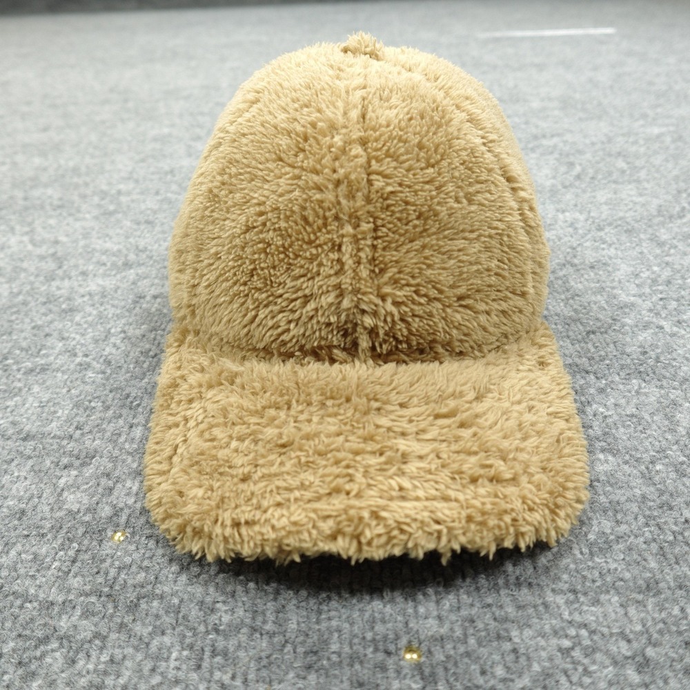 New Era Hat Mens One Size Beige Faux Fur Fleece 9TWENTY Adjustable Strap Back